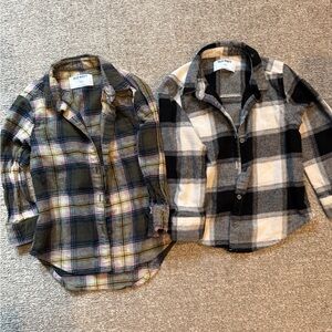 Old Navy Kids Plaid Button-Down Shirts - Multicolor and Black